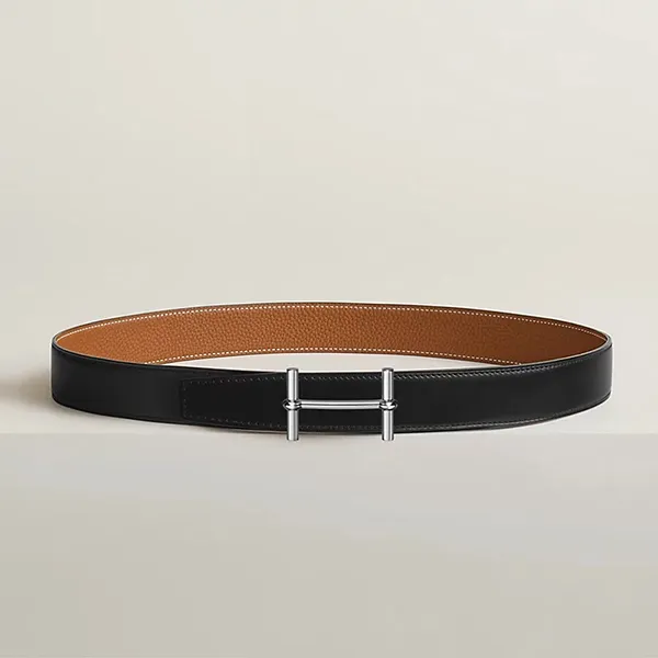 Thắt Lưng Nam Hermès H d'Ancre Belt Buckle & Reversible Leather Strap 32mm H077931CK05/ H073967CAAA095 Màu Đen Nâu Size 85