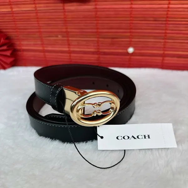 Thắt Lưng Nữ Coach Smooth Leather Im/Black Merlot CZ444 Màu Đen - Thắt lưng - Vua Hàng Hiệu
