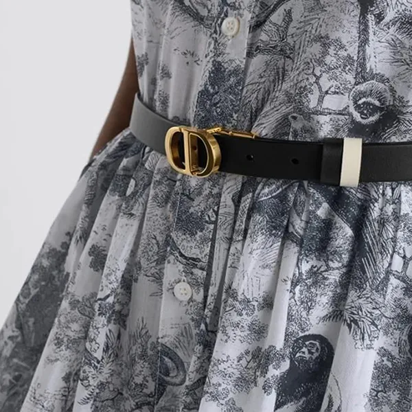 Thắt Lưng Nữ Dior 30 Montaigne Reversible Belt B0446UWGA_M911 138229243 Màu Đen Size 75 (Bản 2cm) - Thắt lưng - Vua Hàng Hiệu