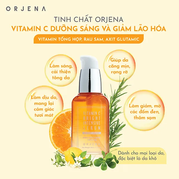 Tinh Chất Dưỡng Sáng, Hỗ Trợ Làm Trẻ Hóa Da Orjena Vitamin C Bright Intensive 50ml