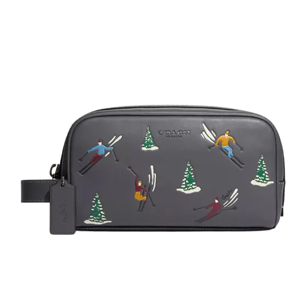 Túi Cầm Tay Coach Small Travel Kit With Ski Slope Print CE680 Màu Xám - Túi xách - Vua Hàng Hiệu