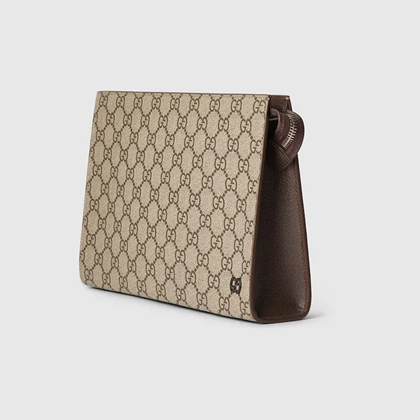 Túi Cầm Tay Nam Gucci Men's Mini Bags & Pouches Bi-Color Small Pouch Màu Nâu Be - Túi xách - Vua Hàng Hiệu