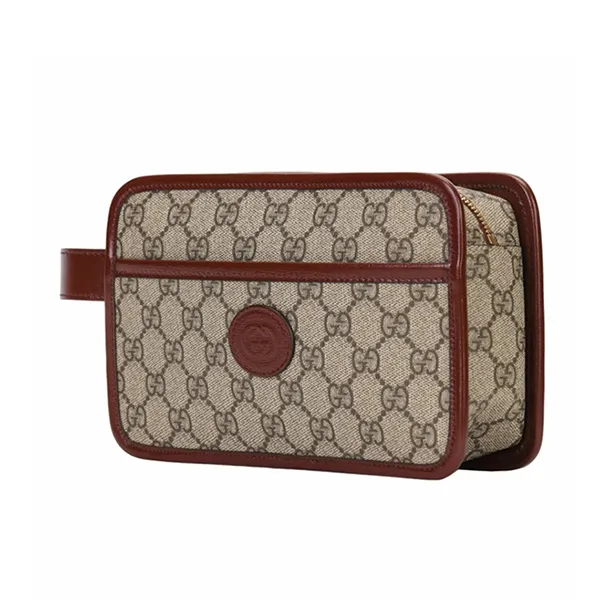 Túi Cầm Tay Nam Gucci Pouch With Interlocking G 625764 92TCG 8561 Màu Xám Nâu