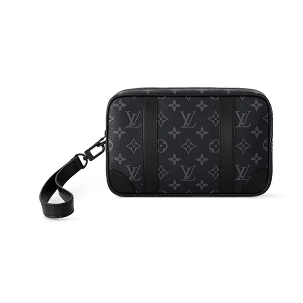 Túi Cầm Tay Nam Louis Vuitton LV M82076 Pochette Kasai Black Màu Đen Xám - Túi xách - Vua Hàng Hiệu