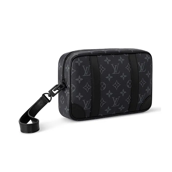 Túi Cầm Tay Nam Louis Vuitton LV M82076 Pochette Kasai Black Màu Đen Xám - Túi xách - Vua Hàng Hiệu