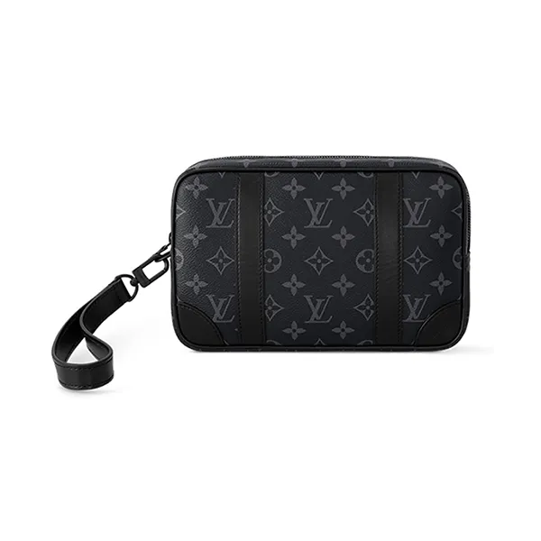Túi Cầm Tay Nam Louis Vuitton LV M82076 Pochette Kasai Màu Đen Xám