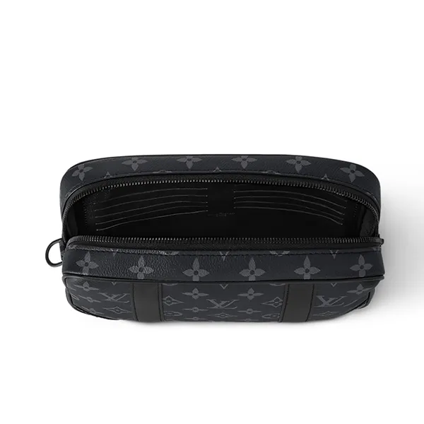 Túi Cầm Tay Nam Louis Vuitton LV M82076 Pochette Kasai Màu Đen Xám