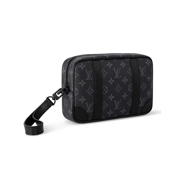 Túi Cầm Tay Nam Louis Vuitton LV M82076 Pochette Kasai Màu Đen Xám