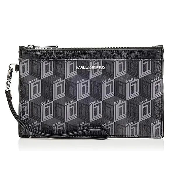 Túi Cầm Tay Nữ Karl Lagerfeld Quilted Wristlet Toiletry Bag Màu Đen - Túi xách - Vua Hàng Hiệu