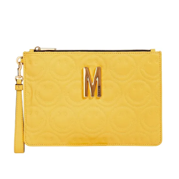 Túi Cầm Tay Nữ Love Moschino Quilted Leather Clutch Màu Vàng - Túi xách - Vua Hàng Hiệu