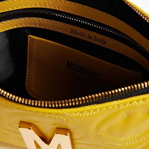 Túi Cầm Tay Nữ Love Moschino Quilted Leather Clutch Màu Vàng - Túi xách - Vua Hàng Hiệu