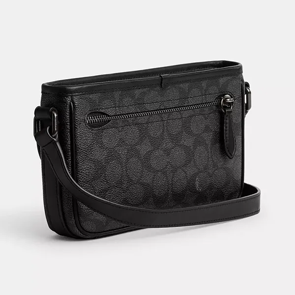 Túi Đeo Chéo Nam Coach Beck Slim Crossbody In Signature Canvas CM337 Màu Đen Xám - Túi xách - Vua Hàng Hiệu