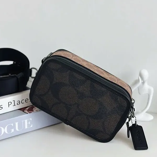 Túi Đeo Chéo Coach Wyatt Crossbody Bag In Blocked Signature Canvas Crossbody Bag CAB80 Màu Đen Nâu