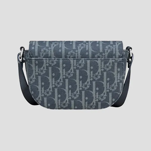 Túi Đeo Chéo Dior Denim Oblique Saddle Pouch With Strap Shoulder - 2ADCA435DD Màu Xanh Navy - Túi xách - Vua Hàng Hiệu