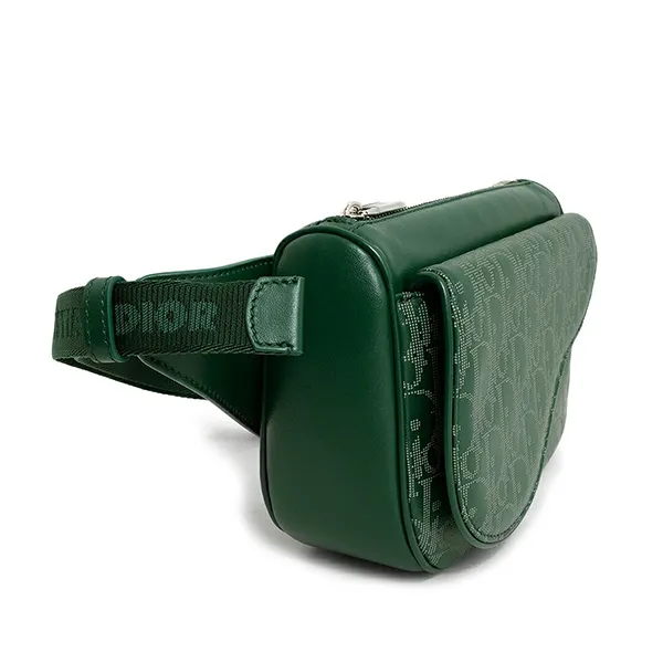 Túi Đeo Chéo Dior Oblique World Tour Saddle Belt Bag Calfskin 1ADPO223CLP Màu Xanh Lá - Túi xách - Vua Hàng Hiệu