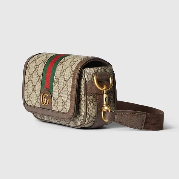 Túi Đeo Chéo Gucci Ophidia Super Mini 795466 FABIA 9741 Màu Nâu/Be - Túi xách - Vua Hàng Hiệu