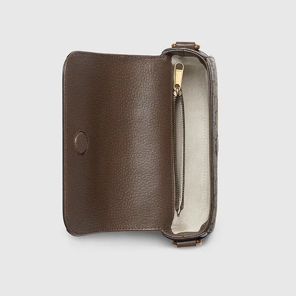 Túi Đeo Chéo Gucci Ophidia Super Mini 795466 FABIA 9741 Màu Nâu/Be - Túi xách - Vua Hàng Hiệu