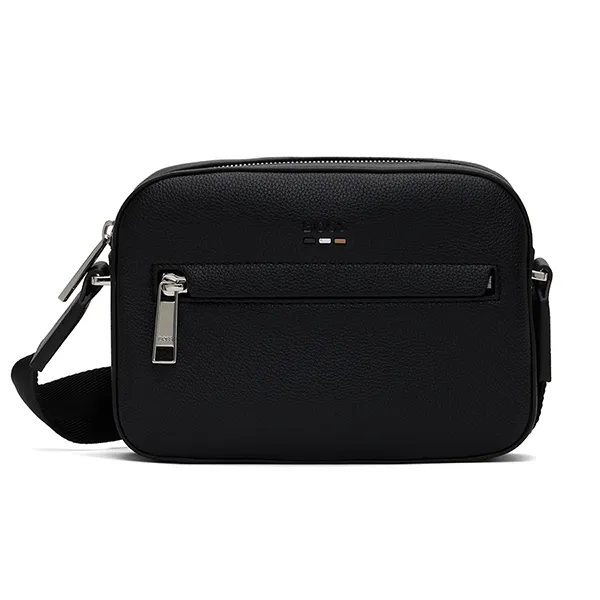 Túi Đeo Chéo Hugo Boss Black Pebble-Grained Faux-Leather Messenger Bag Màu Đen - Túi xách - Vua Hàng Hiệu