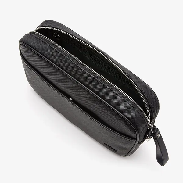 Túi Đeo Chéo Lacoste Crossbody Bag With Zippered Flat Pocket NF3954 53G 000 Màu Đen - Túi xách - Vua Hàng Hiệu