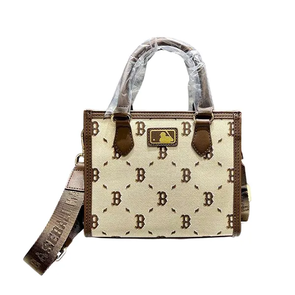 Túi Đeo Chéo MLB Diamond Monogram Boston Red Sox Crossbody Bag 7ACRMDG5N Màu Be/Nâu