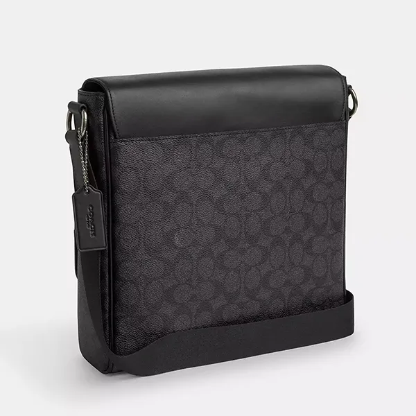 Túi Đeo Chéo Nam Coach Houston Map Bag In Signature Canvas CZ399 Màu Đen