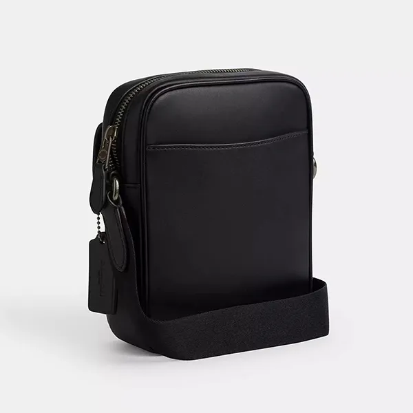 Túi Đeo Chéo Nam Coach Turnlock Crossbody Bag In Signature Canvas CAJ30 Màu Đen - Túi xách - Vua Hàng Hiệu