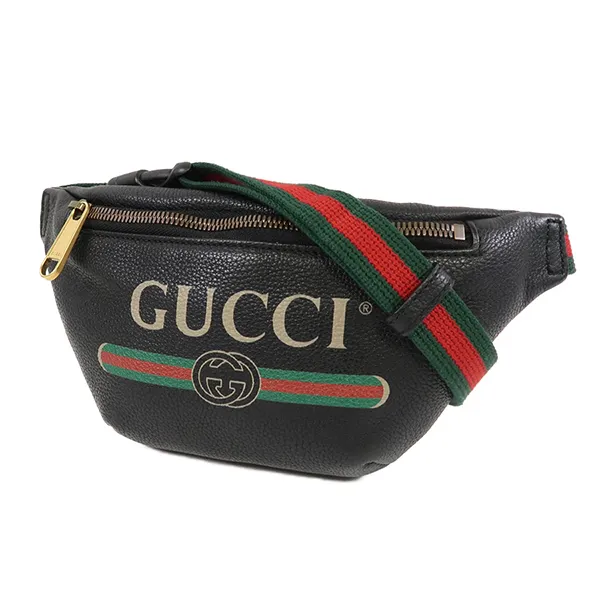 Túi Đeo Chéo Nam Gucci Logo-Print Leather Belt Bag Màu Đen - Túi xách - Vua Hàng Hiệu