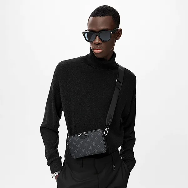 Túi Đeo Chéo Nam Louis Vuitton LV Alpha Wearable Wallet M80741 Màu Đen