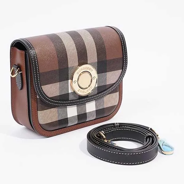 Túi Đeo Chéo Nữ Burberry Elizabeth Small Bag Coated Canvas Small Màu Nâu - Túi xách - Vua Hàng Hiệu