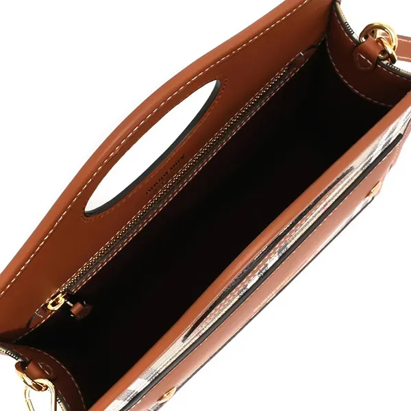 Túi Đeo Chéo Nữ Burberry Ladies Briar Brown Check And Leather Mini Pocket Bag 8066166 Màu Nâu Be - Túi xách - Vua Hàng Hiệu
