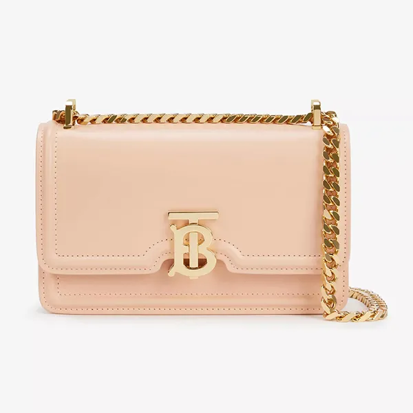 Túi Đeo Chéo Nữ Burberry Logo Plaque Leather Shoulder Bag Màu Hồng Nhạt - Túi xách - Vua Hàng Hiệu