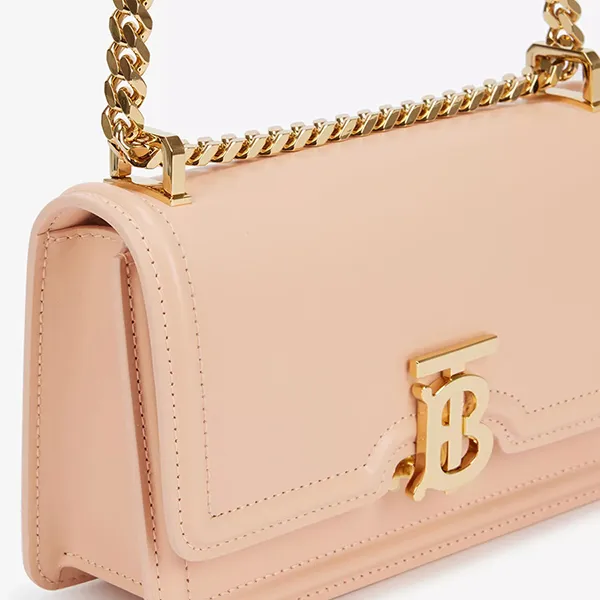 Túi Đeo Chéo Nữ Burberry Logo Plaque Leather Shoulder Bag Màu Hồng Nhạt - Túi xách - Vua Hàng Hiệu
