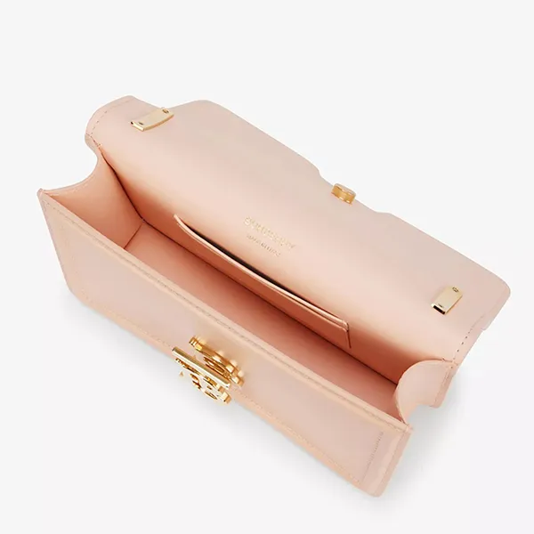 Túi Đeo Chéo Nữ Burberry Logo Plaque Leather Shoulder Bag Màu Hồng Nhạt - Túi xách - Vua Hàng Hiệu