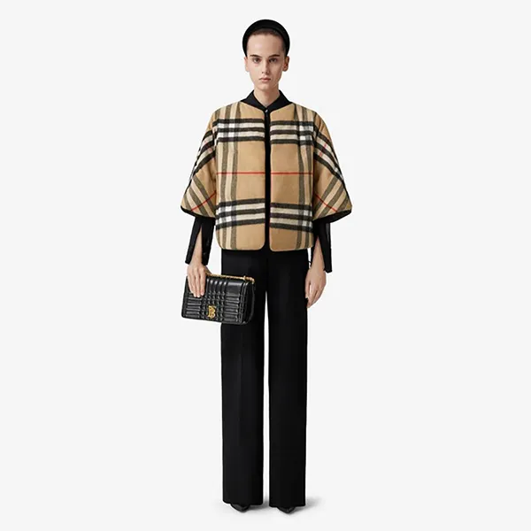 Túi Đeo Chéo Nữ Burberry Medium Lola Quilted Leather Bag In Black With Gold Hardware Màu Đen