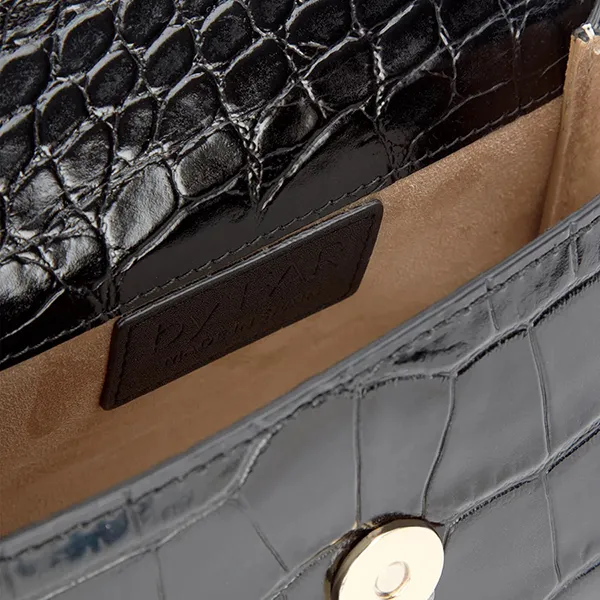 Túi Đeo Chéo Nữ By Far Women's Mini Croco Top Handle Bag Black Màu Đen - Túi xách - Vua Hàng Hiệu