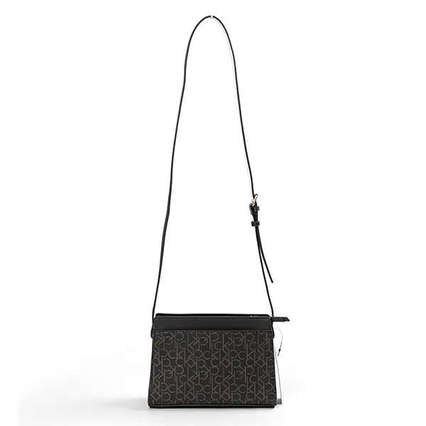 Túi Đeo Chéo Nữ Calvin Klein CK Nova H2DEIMP3 brn NWT Black/Brown Signature Leather Crossbody Bag Màu Nâu/Đen - Túi xách - Vua Hàng Hiệu