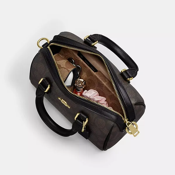 Túi Đeo Chéo Nữ Coach Mini Rowan Satchel Crossbody CW329 Màu Nâu Đen