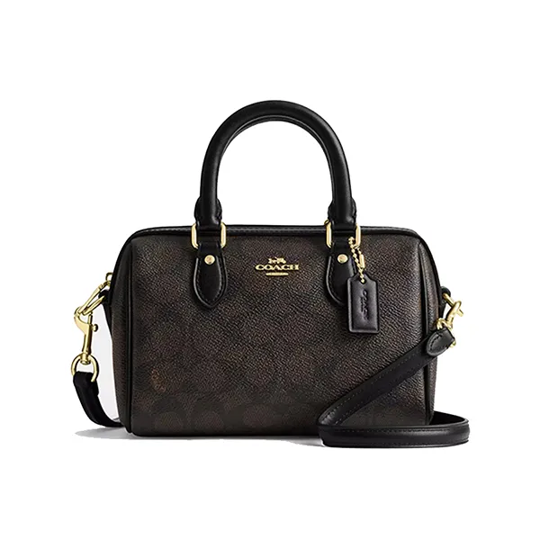 Túi Đeo Chéo Nữ Coach Mini Rowan Satchel Crossbody CW329 Màu Nâu Đen