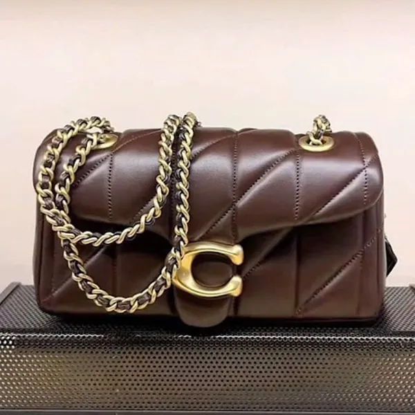 Túi Đeo Chéo Nữ Coach Tabby 20 Quilted Chain Shoulder Bag Maple CP149B4 Màu Nâu Chocolate - Túi xách - Vua Hàng Hiệu