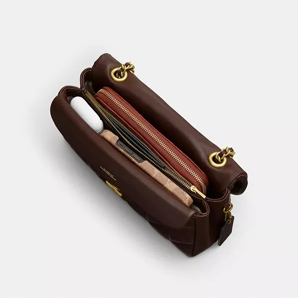 Túi Đeo Chéo Nữ Coach Tabby 20 Quilted Chain Shoulder Bag Maple CP149B4 Màu Nâu Chocolate - Túi xách - Vua Hàng Hiệu