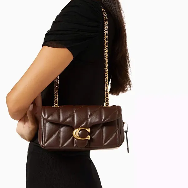 Túi Đeo Chéo Nữ Coach Tabby 20 Quilted Chain Shoulder Bag Maple CP149B4 Màu Nâu Chocolate - Túi xách - Vua Hàng Hiệu
