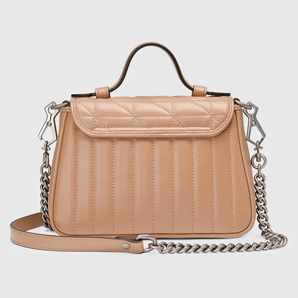 Túi Đeo Chéo Nữ Gucci GG Mini Top Handle Rose Beige 583571-UM8AN-2754 Màu Be Hồng - Túi xách - Vua Hàng Hiệu