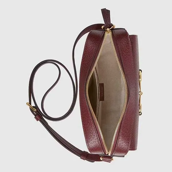 Túi Đeo Chéo Nữ Gucci Horsebit 1955 GG Burgundy 645454 9Y9NG 9865 Màu Đỏ - Túi xách - Vua Hàng Hiệu