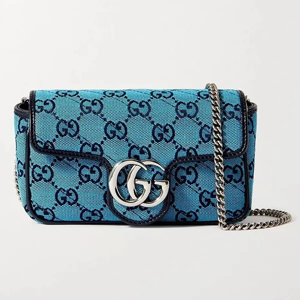 Túi Đeo Chéo Nữ Gucci Supermini Marmont Màu Xanh Lam - Túi xách - Vua Hàng Hiệu