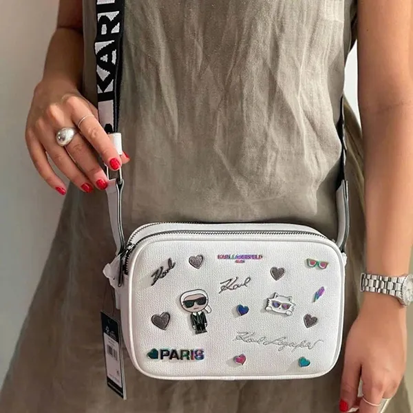 Túi Đeo Chéo Nữ Karl Lagerfeld Paris Maybelle Crossbody Bag Màu Trắng - Túi xách - Vua Hàng Hiệu
