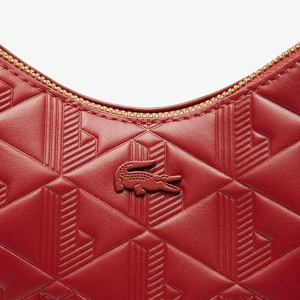 Túi Đeo Chéo Nữ Lacoste Maheki Embossed Leather Half Moon Purse NF4710MH 137 Màu Đỏ - Túi xách - Vua Hàng Hiệu