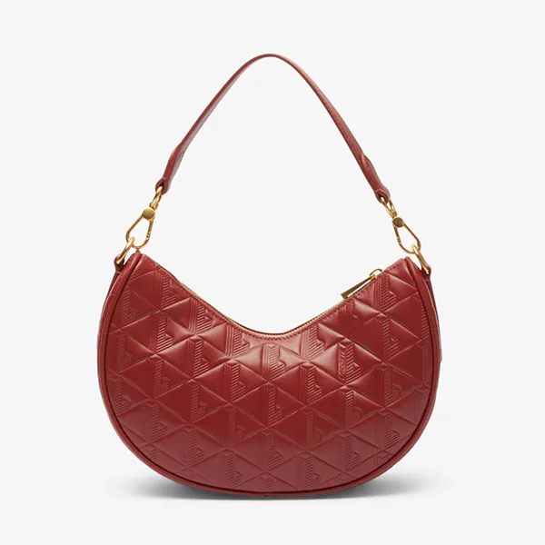 Túi Đeo Chéo Nữ Lacoste Maheki Embossed Leather Half Moon Purse NF4710MH 137 Màu Đỏ - Túi xách - Vua Hàng Hiệu