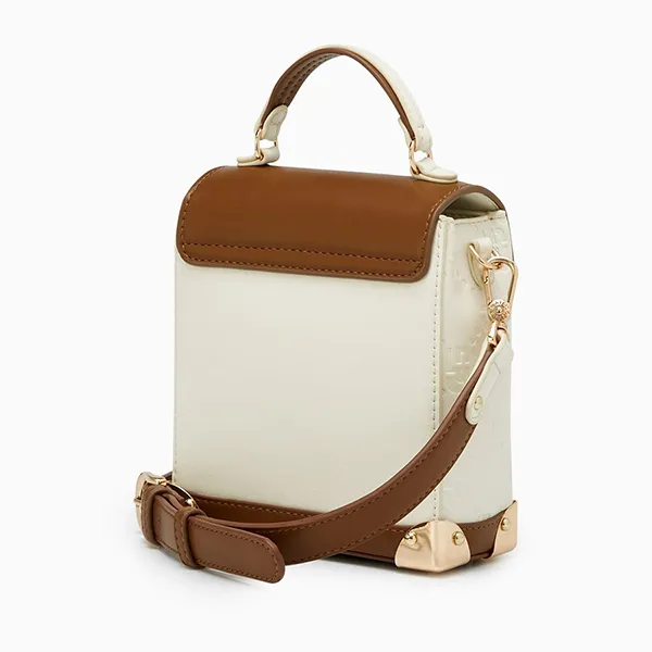 Túi Đeo Chéo Nữ Lyn Brietta S Crossbody Bag Ivory LL25CBF929 Màu Trắng Nâu