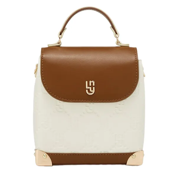 Túi Đeo Chéo Nữ Lyn Brietta S Crossbody Bag Ivory LL25CBF929 Màu Trắng Nâu