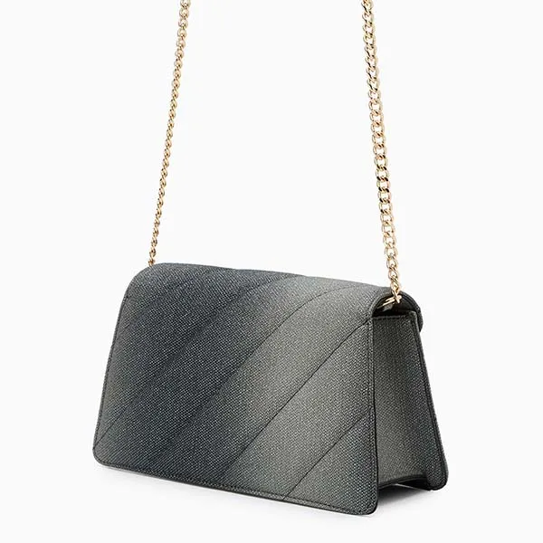 Túi Đeo Chéo Nữ Lyn Carrie M Crossbody Bag - Glitter Black LL25FBF018 Màu Đen Xám - Túi xách - Vua Hàng Hiệu
